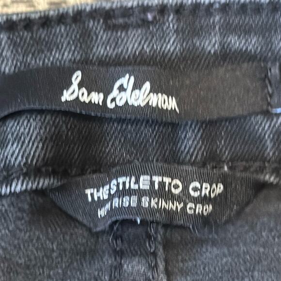 Sam Edelman Women's The Stiletto High Rise Skinny Crop Jean Black Wash Size 32 - Picture 7 of 9